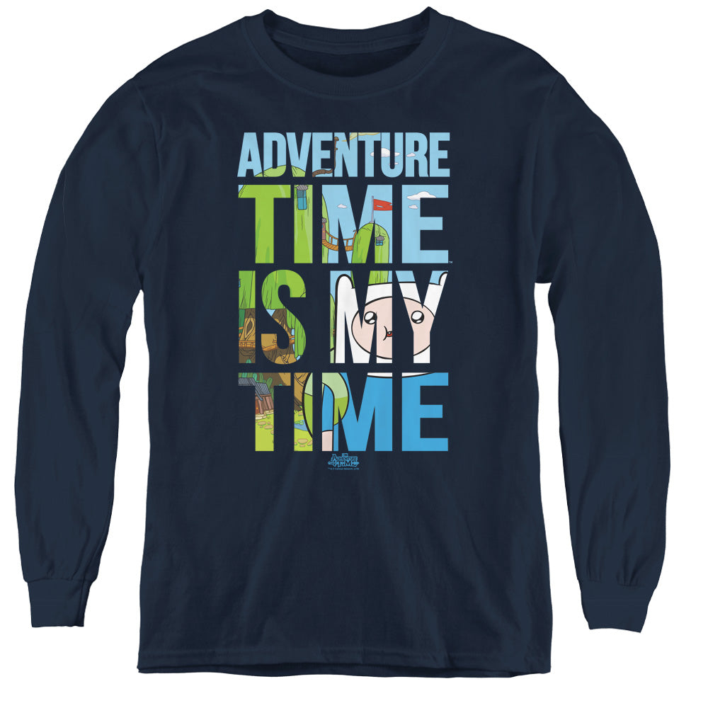 Adventure Time - My Time - Youth Long Sleeve Tee - Navy