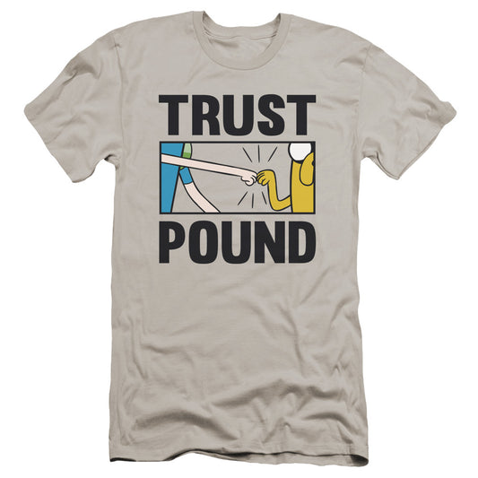Adventure Time - Trust Pound-hbo Short Sleeve Adult 30/1 - Silver T-shirt