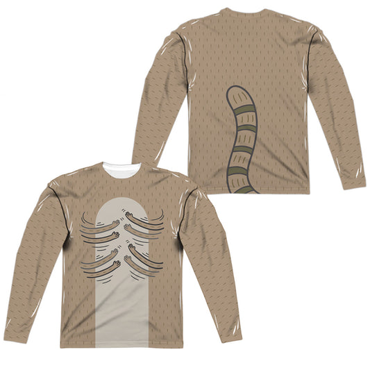 Regular Show - Hamboning (Front/back Print) - Long Sleeve Adult Poly Crew  - White T-shirt