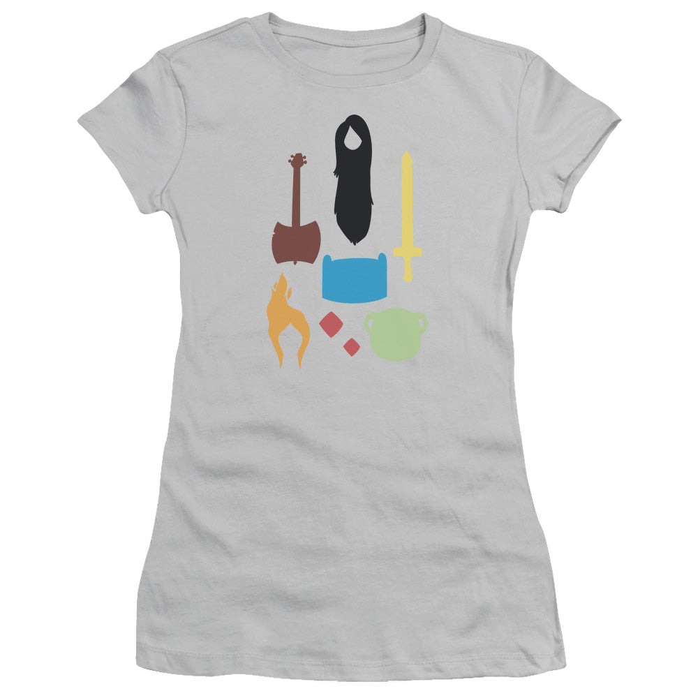 Adventure Time - Icons - Short Sleeve Junior Sheer - Silver T-shirt