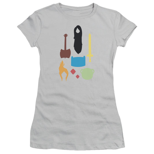 Adventure Time - Icons - Short Sleeve Junior Sheer - Silver T-shirt