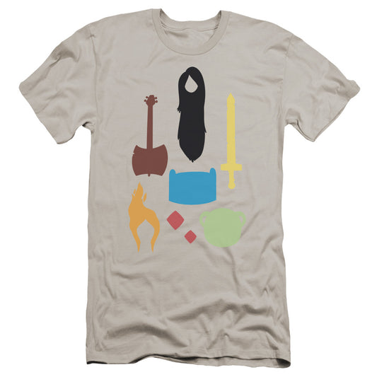 Adventure Time - Icons-hbo Short Sleeve Adult 30/1 - Silver T-shirt