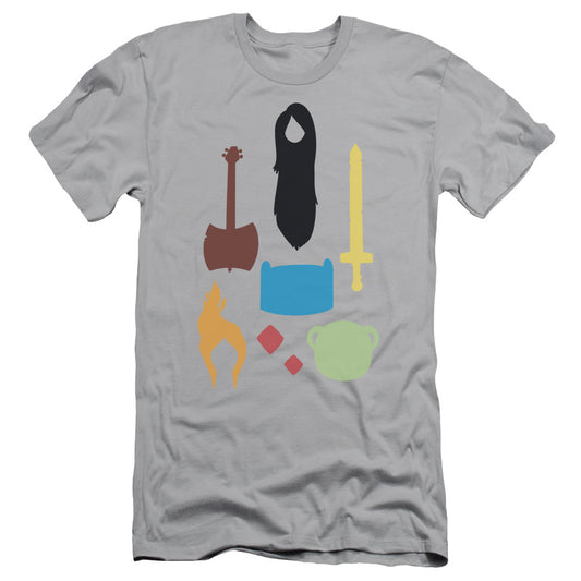 Adventure Time - Icons - Short Sleeve Adult 30/1 - Silver T-shirt