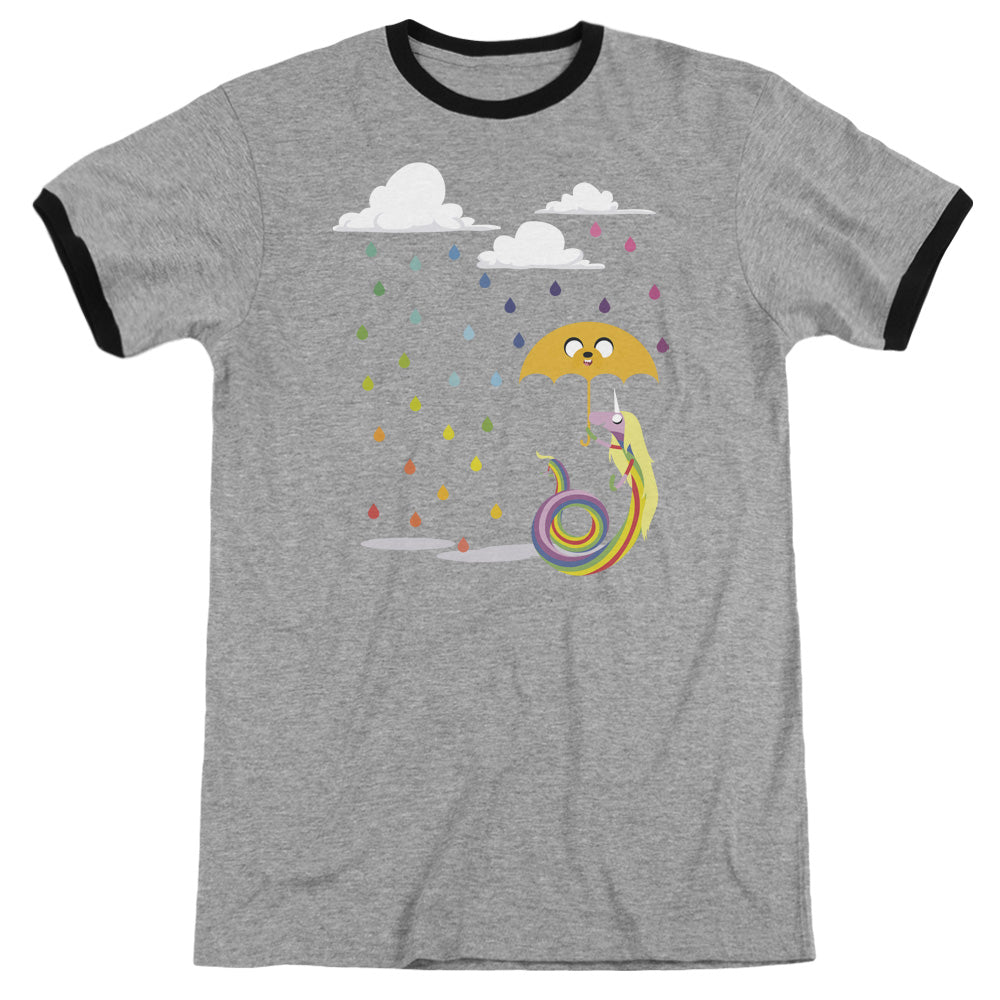 Adventure Time - Lady In The Rain - Adult Ringer - Heather/black