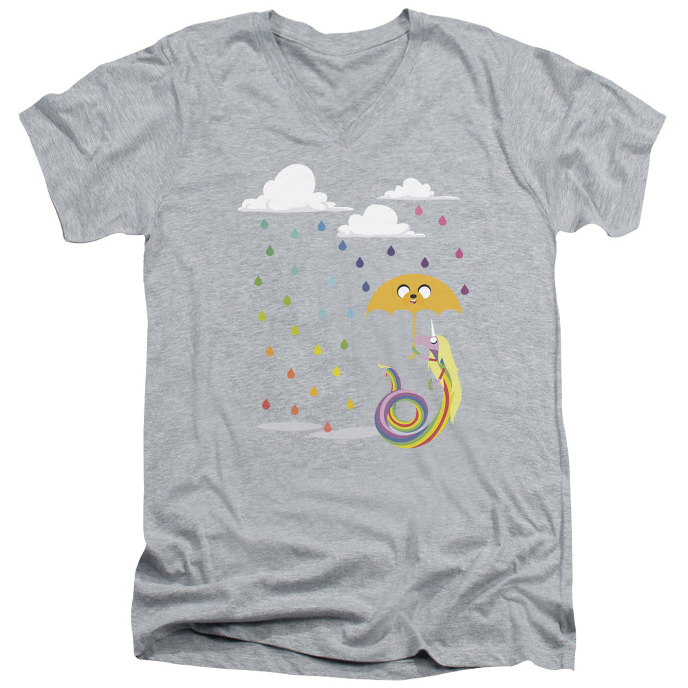 Adventure Time - Lady In The Rain - Short Sleeve Adult V-neck 30/1 - Athletic Heather T-shirt
