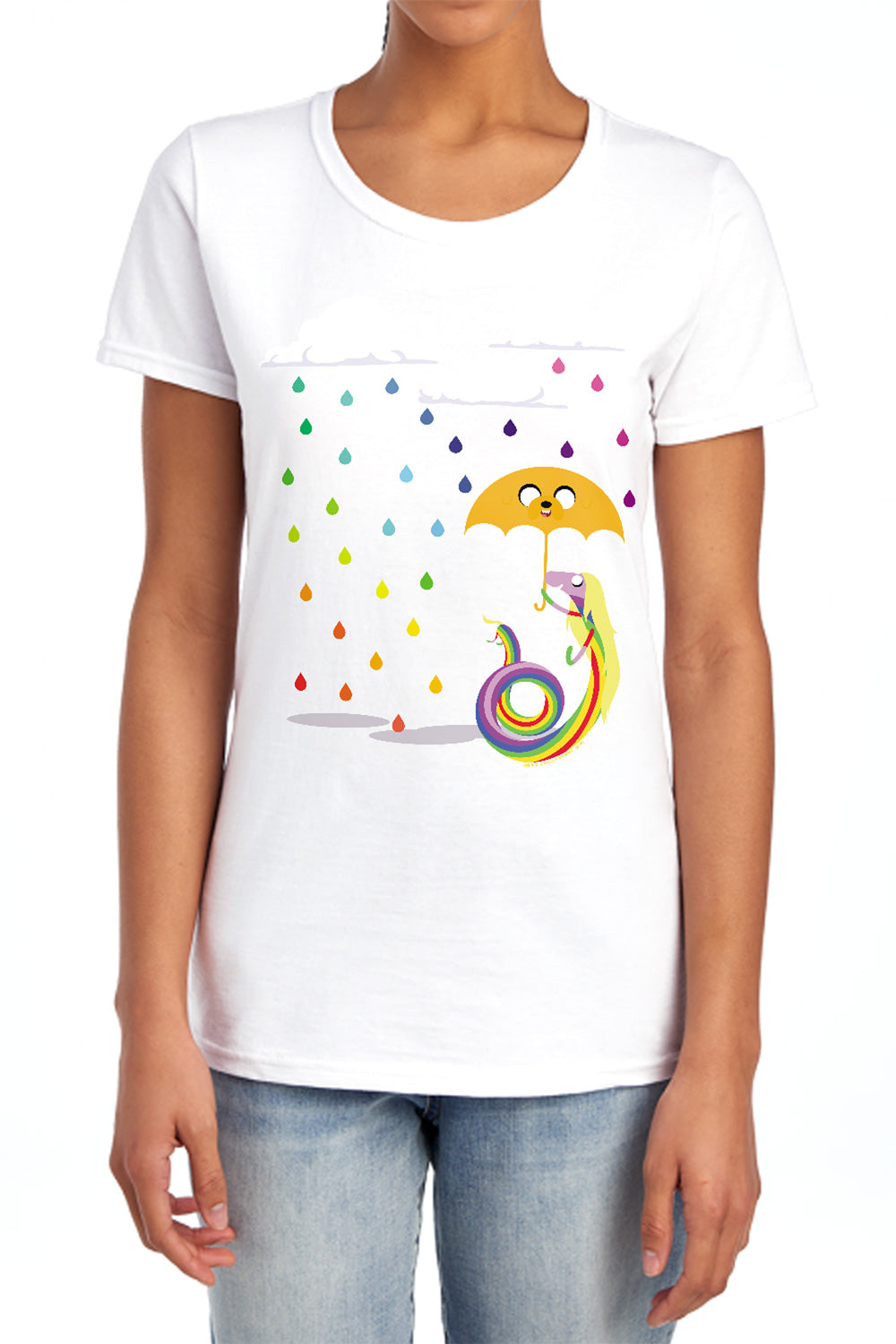 Adventure Time - Lady In The Rain - Short Sleeve Womens Tee - Athletic Heather T-shirt