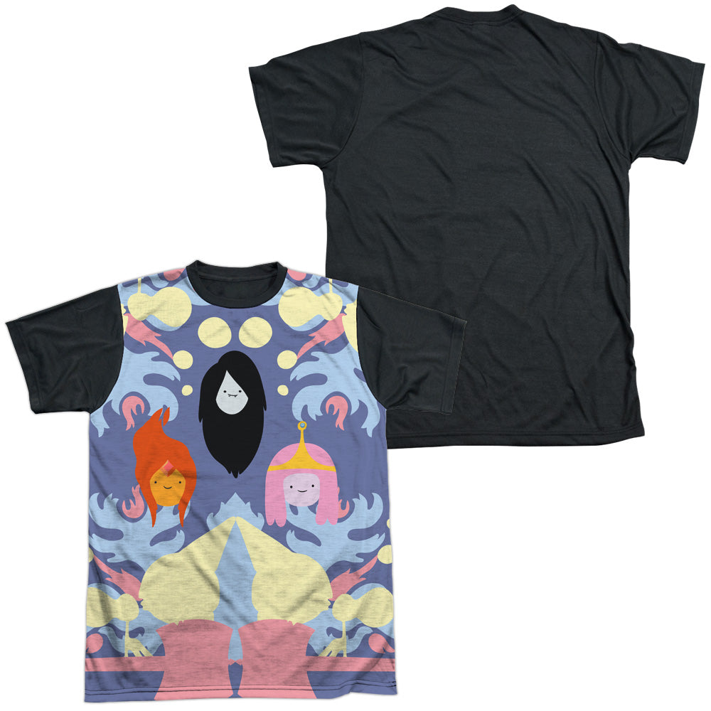 Adventure Time - Pb, Fp & Marceline - Short Sleeve Adult White Front Black Back   - White T-shirt