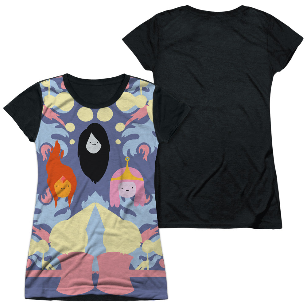 Adventure Time - Pb, Fp & Marceline - Short Sleeve Junior Poly Black Back - White T-shirt
