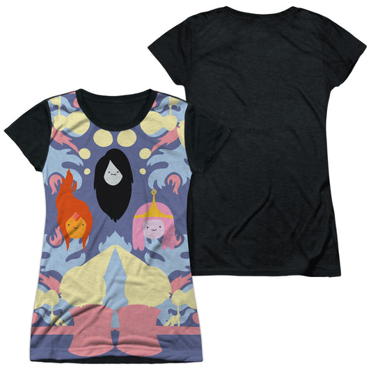 Adventure Time - Pb, Fp & Marceline - Short Sleeve Junior Poly Black Back - White T-shirt