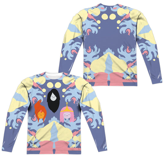 Adventure Time - Pb, Fp & Marceline (Front/back Print) - Long Sleeve Adult Poly Crew  - White T-shirt