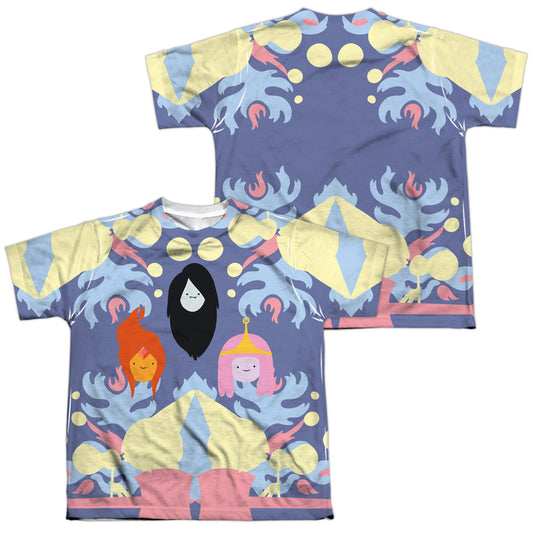 Adventure Time - Pb, Fp & Marceline (Front/back Print) - Short Sleeve Youth Poly Crew - White T-shirt
