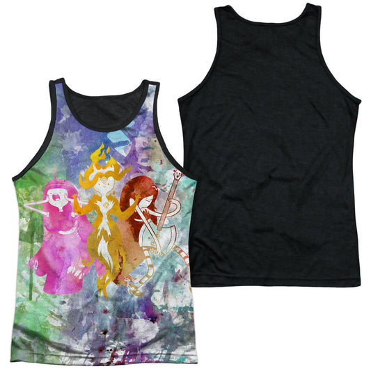 Adventure Time - Three Ladies - Adult Poly Tank Top Black Back - White