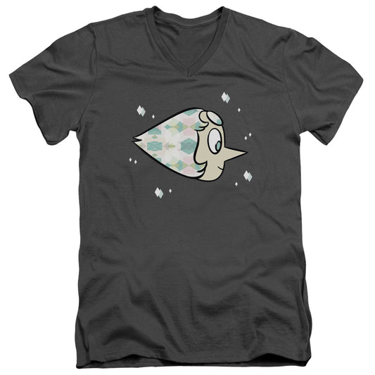 Steven Universe - Pearl - Short Sleeve Adult V-neck 30/1 - Charcoal T-shirt