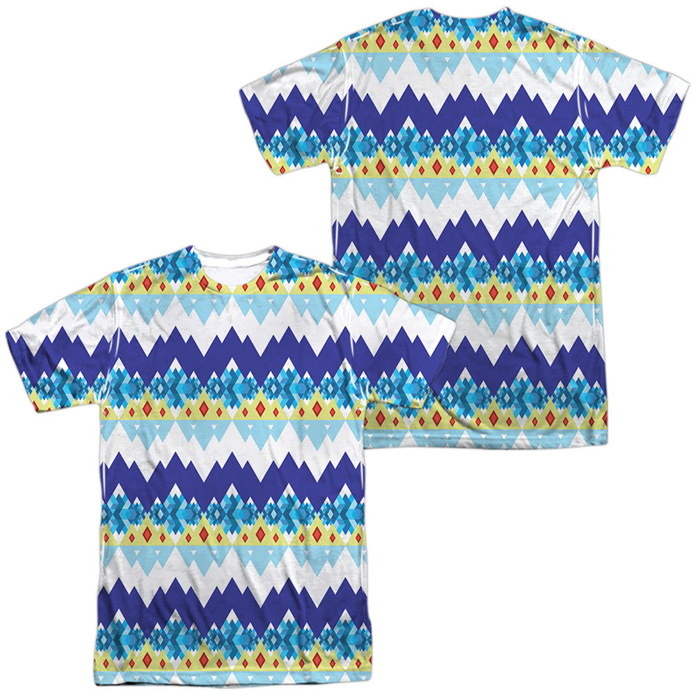 Adventure Time - Ice King Geometric (Front/back Print) - Short Sleeve Adult Poly Crew - White T-shirt