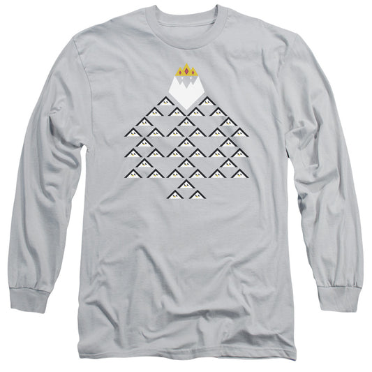 Adventure Time - Ice King Triangle - Long Sleeve Adult 18/1 - Silver T-shirt