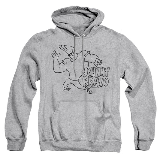 Johnny Bravo - Jb Line Art - Adult Pull-over Hoodie - Athletic Heather
