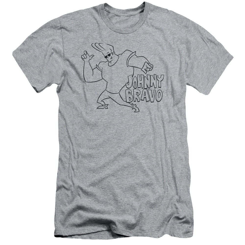 Johnny Bravo - Jb Line Art - Short Sleeve Adult 30/1 - Athletic Heather T-shirt
