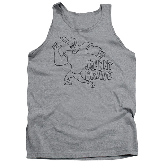 Johnny Bravo - Jb Line Art - Adult Tank - Athletic Heather