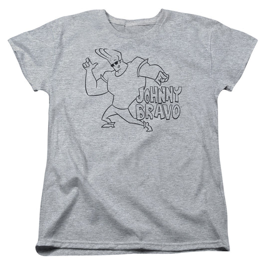 Johnny Bravo - Jb Line Art - Short Sleeve Womens Tee - Athletic Heather T-shirt
