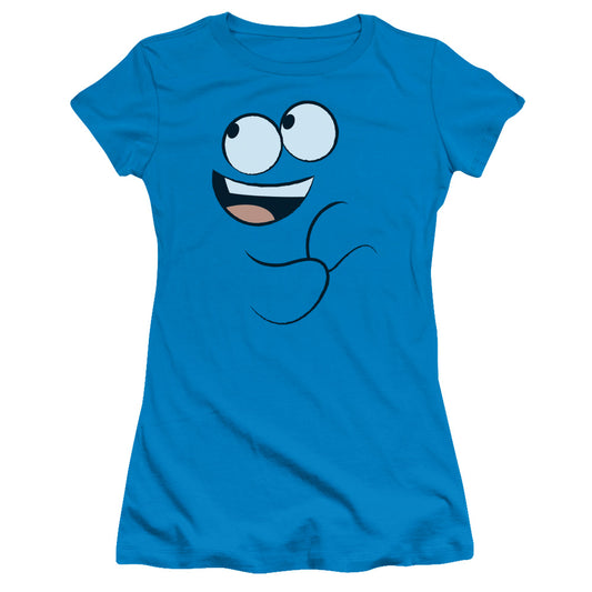 Fosters Home Of Imaginary Friends - Blue Smile - Short Sleeve Junior Sheer - Turquoise T-shirt