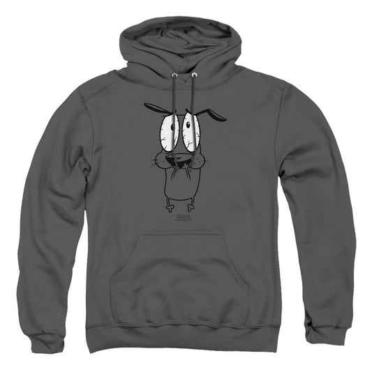 Courage The Cowardly Dog - Scared - Adult Pull-over Hoodie - Charcoal