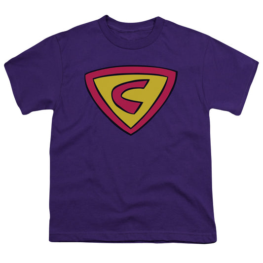 Cow And Chicken - Super Cow Logo - Short Sleeve Youth 18/1 - Purple T-shirt