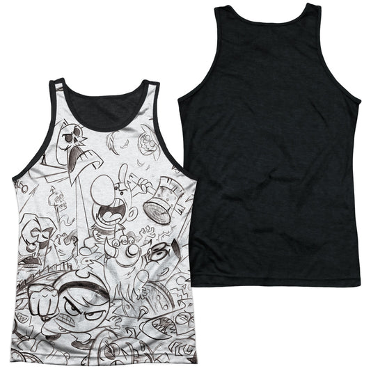 Grim Adventures Of Billy And Mandy - Brawl - Adult Poly Tank Top Black Back - White