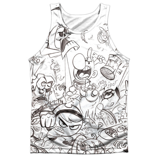 Grim Adventures Of Billy And Mandy - Brawl - Adult 100% Poly Tank Top - White