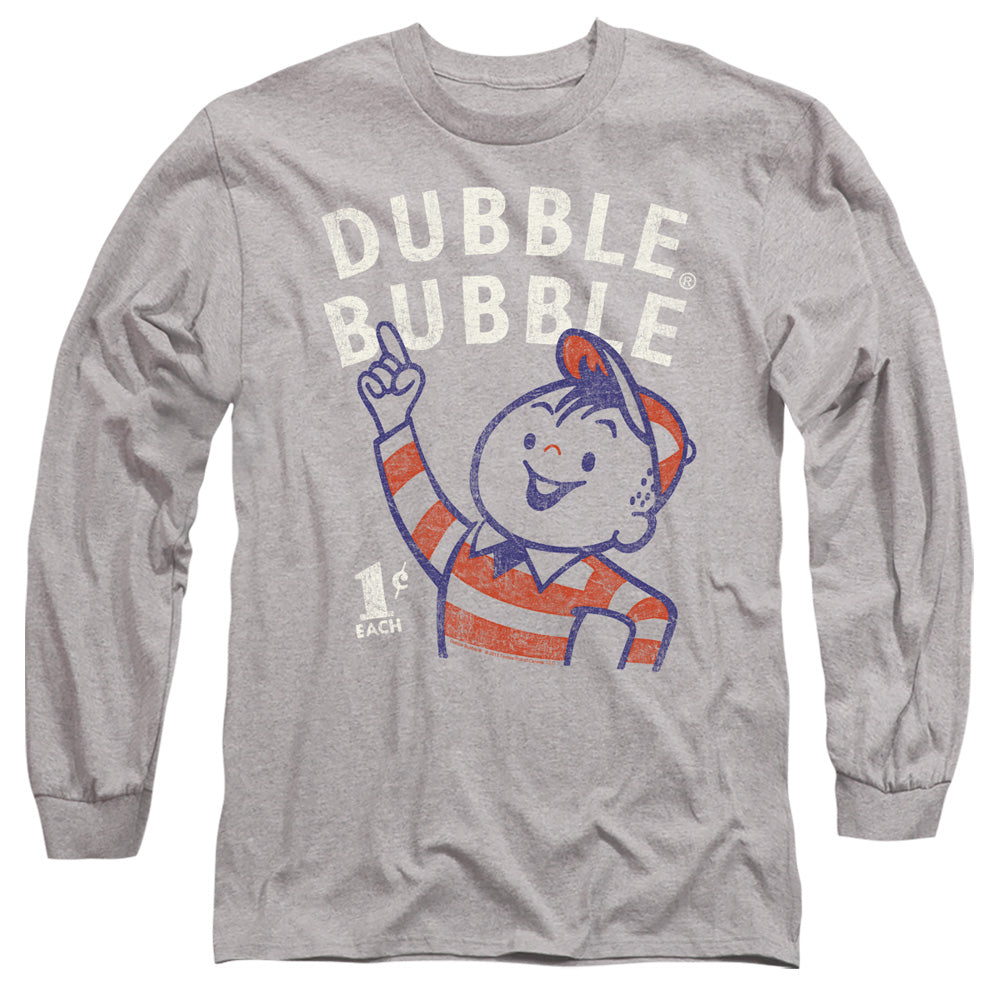 Dubble Bubble - Pointing - Long Sleeve Adult 18/1 - Athletic Heather T-shirt