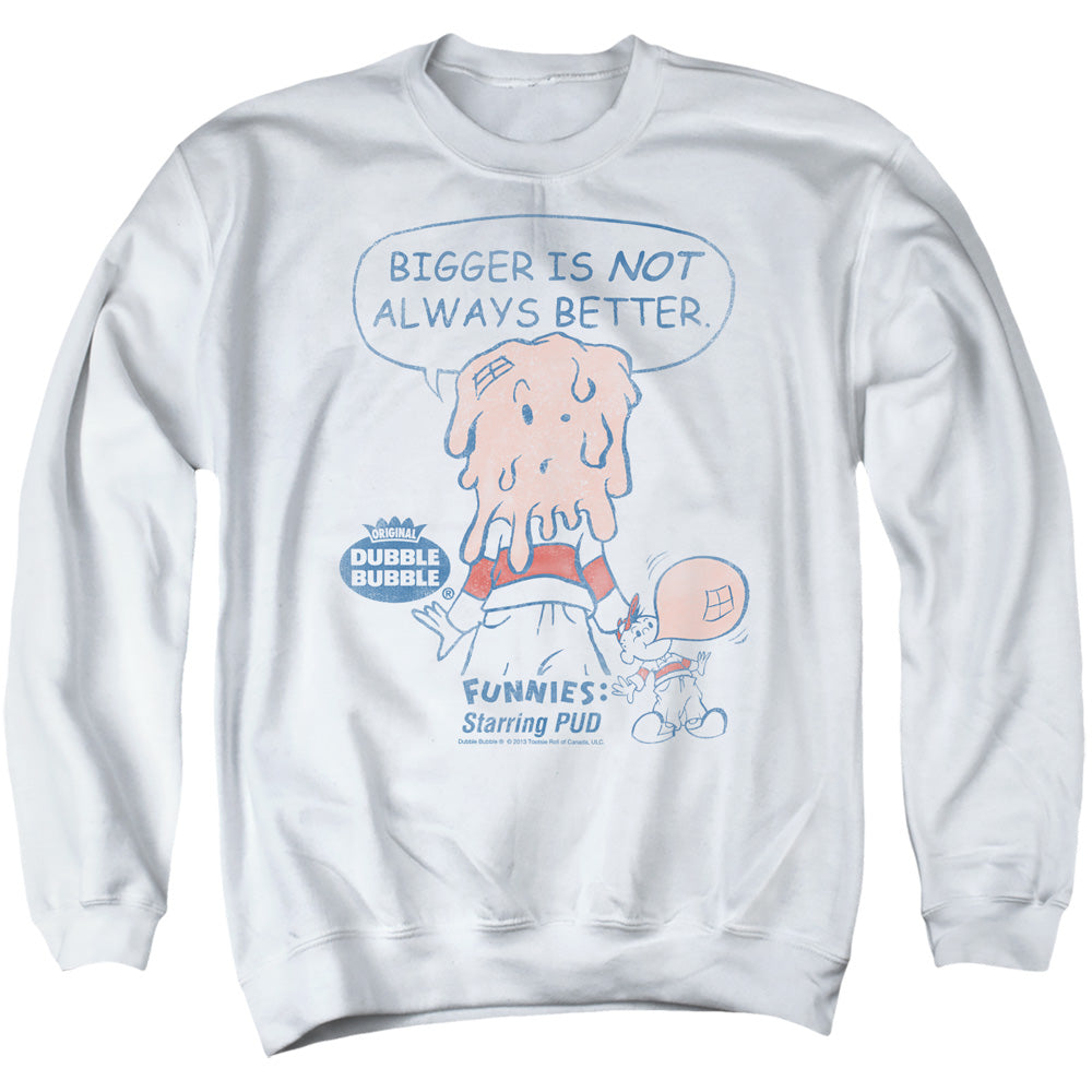 Dubble Bubble - Bigger - Adult Crewneck Sweatshirt - White