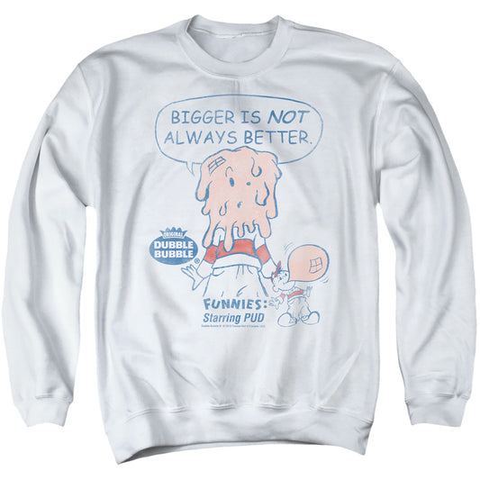 Dubble Bubble - Bigger - Adult Crewneck Sweatshirt - White