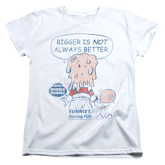 Dubble Bubble - Bigger - Short Sleeve Womens Tee - White T-shirt