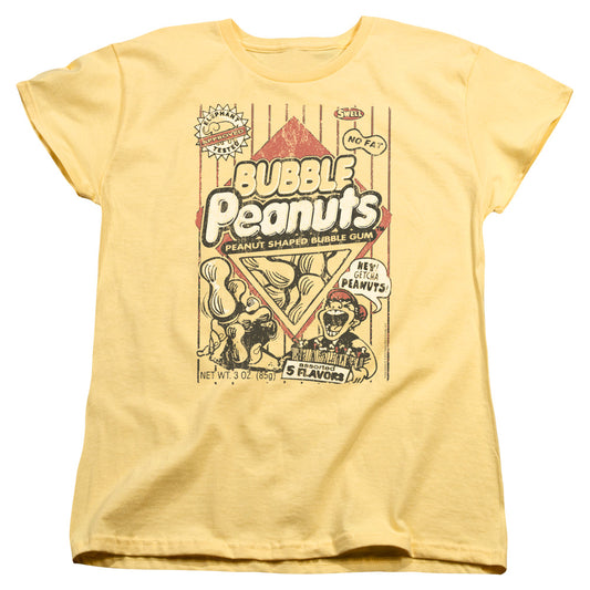 Dubble Bubble - Bubble Peanuts - Short Sleeve Womens Tee - Banana T-shirt