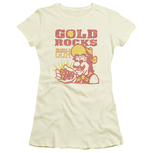 Dubble Bubble - Gold Rocks - Short Sleeve Junior Sheer - Cream T-shirt