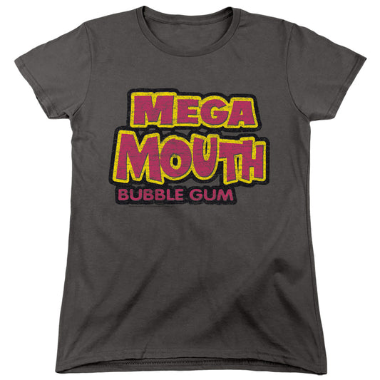 Dubble Bubble - Mega Mouth - Short Sleeve Womens Tee - Charcoal T-shirt