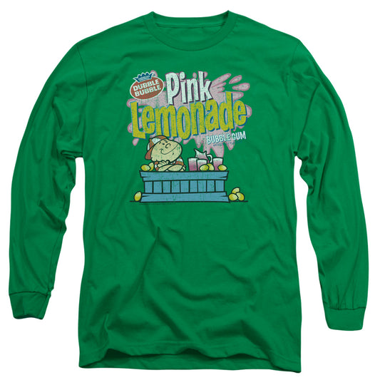 Dubble Bubble - Pink Lemonade - Long Sleeve Adult 18/1 - Kelly Green T-shirt