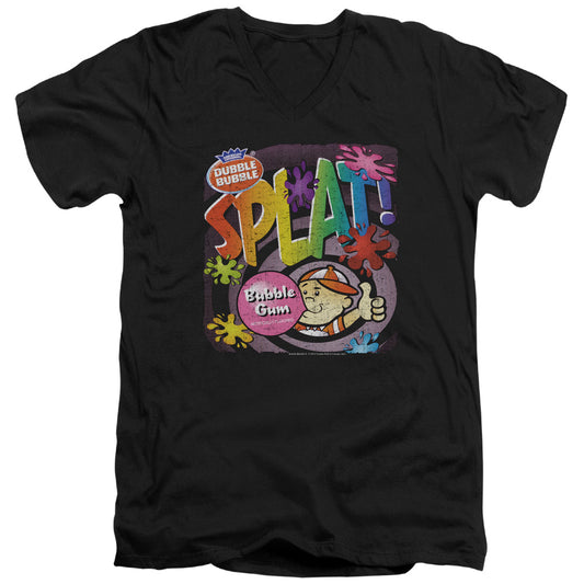 Dubble Bubble - Splat Gum - Short Sleeve Adult V-neck 30/1 - Black T-shirt
