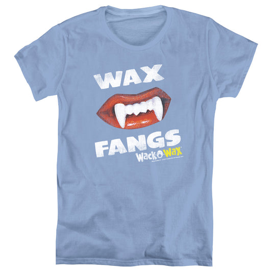 DUBBLE BUBBLE WAX FANGS - S/S WOMENS TEE - CAROLINA BLUE T-Shirt