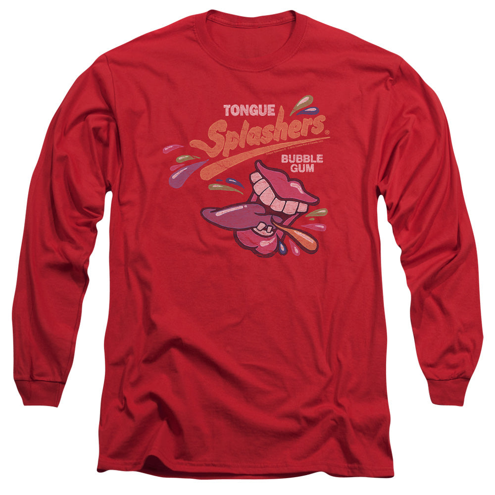 Dubble Bubble - Distress Logo - Long Sleeve Adult 18/1 - Red T-shirt