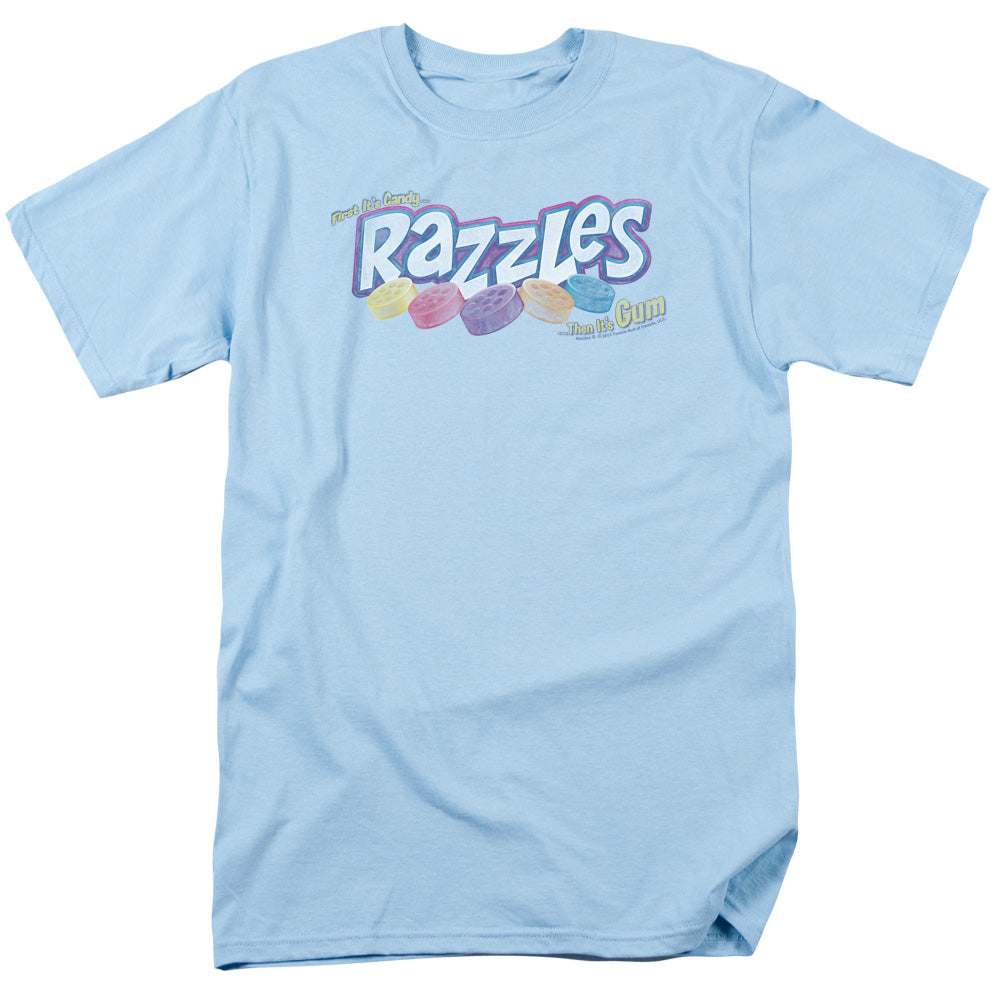 Dubble Bubble - Distressed Logo - Short Sleeve Adult 18/1 - Light Blue T-shirt