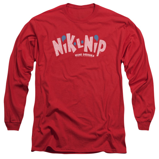 Dubble Bubble - Distressed Logo - Long Sleeve Adult 18/1 - Red T-shirt