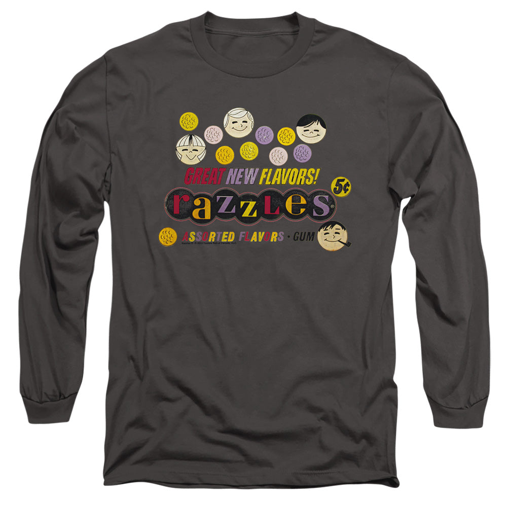 Dubble Bubble - Razzles Retro Box - Long Sleeve Adult 18/1 - Charcoal T-shirt