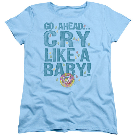 Dubble Bubble - Cry Like A Baby - Short Sleeve Womens Tee - Light Blue T-shirt