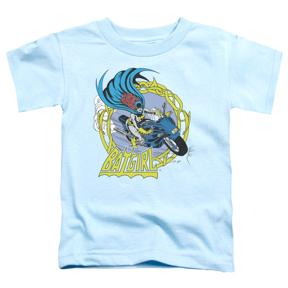 Dc - Batgirl Motorcycle - Short Sleeve Toddler Tee - Light Blue T-shirt