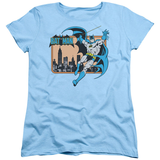 Dc Batman - Batman In The City - Short Sleeve Women"s Tee - Light Blue T-shirt
