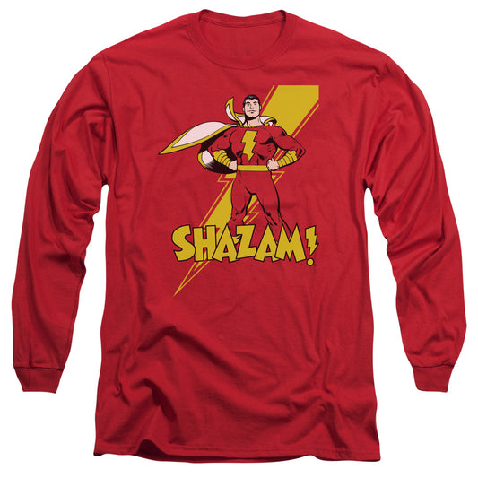 Dc Shazam - Shazam - Long Sleeve Adult 18/1 - Red T-shirt