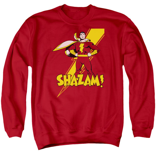 Dc Shazam - Shazam - Adult Crewneck Sweatshirt - Red