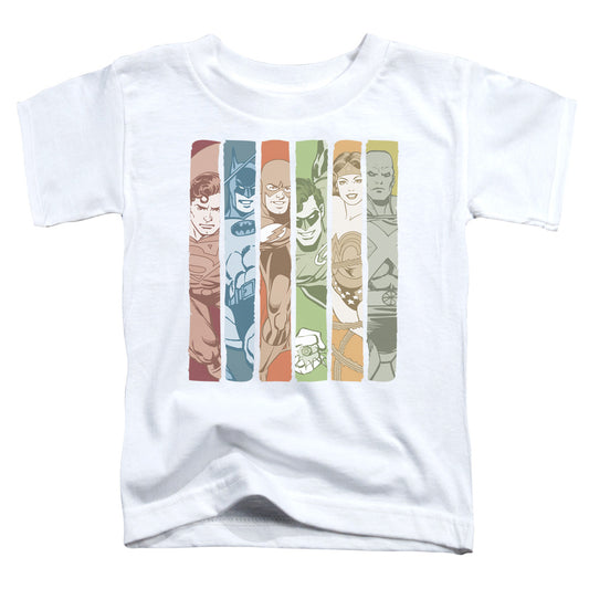 Dc - Justice League Columns - Short Sleeve Toddler Tee - White T-shirt