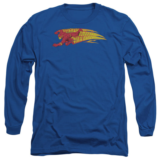 Dc Flash - Fastest Man Alive - Long Sleeve Adult 18/1 - Royal Blue T-shirt