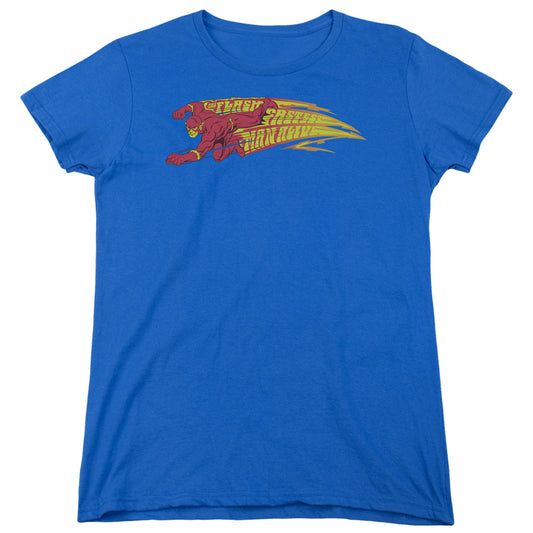 Dc Flash - Fastest Man Alive - Short Sleeve Women"s Tee - Royal Blue T-shirt